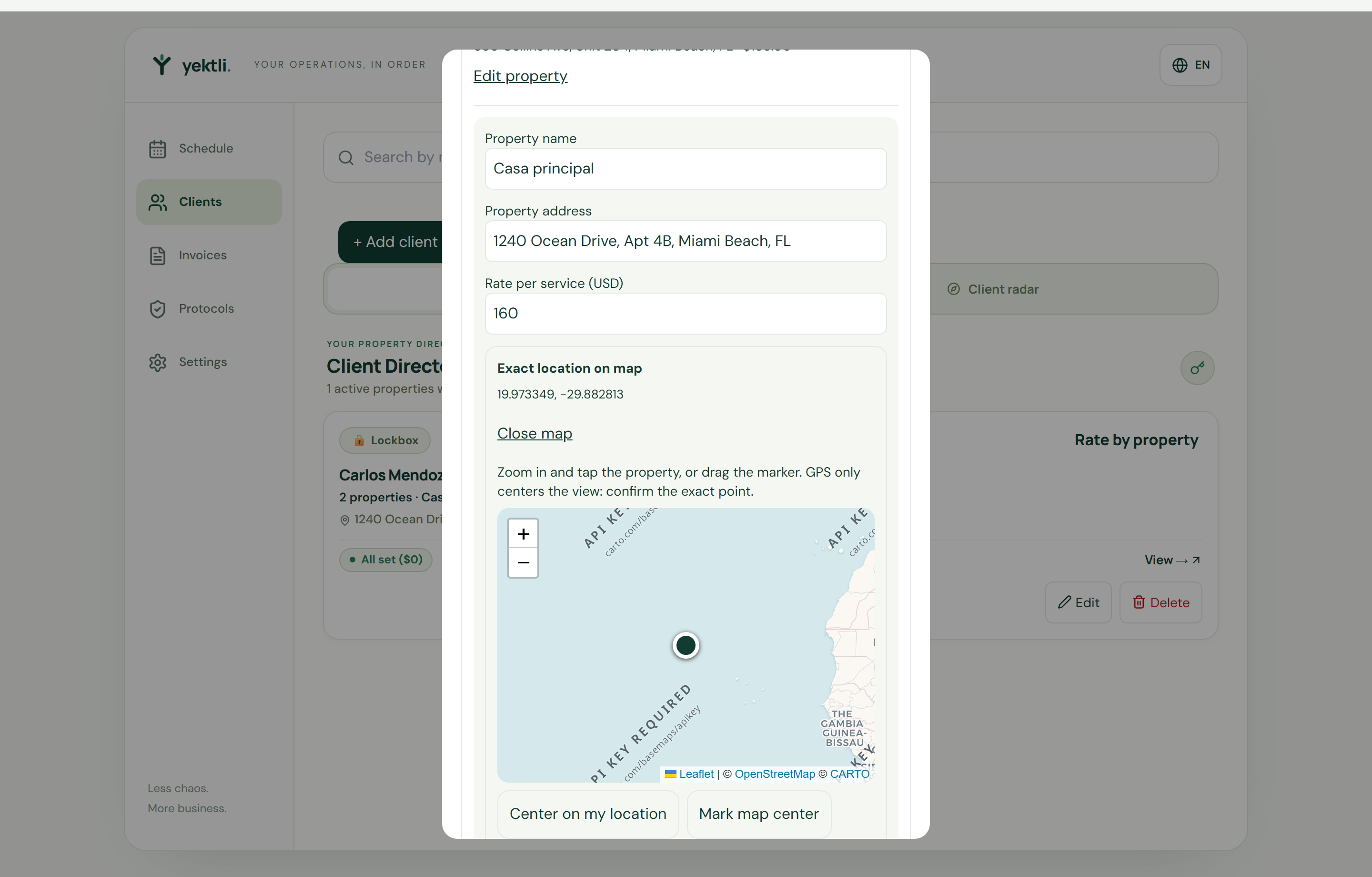Use GPS and save the location — Yektli