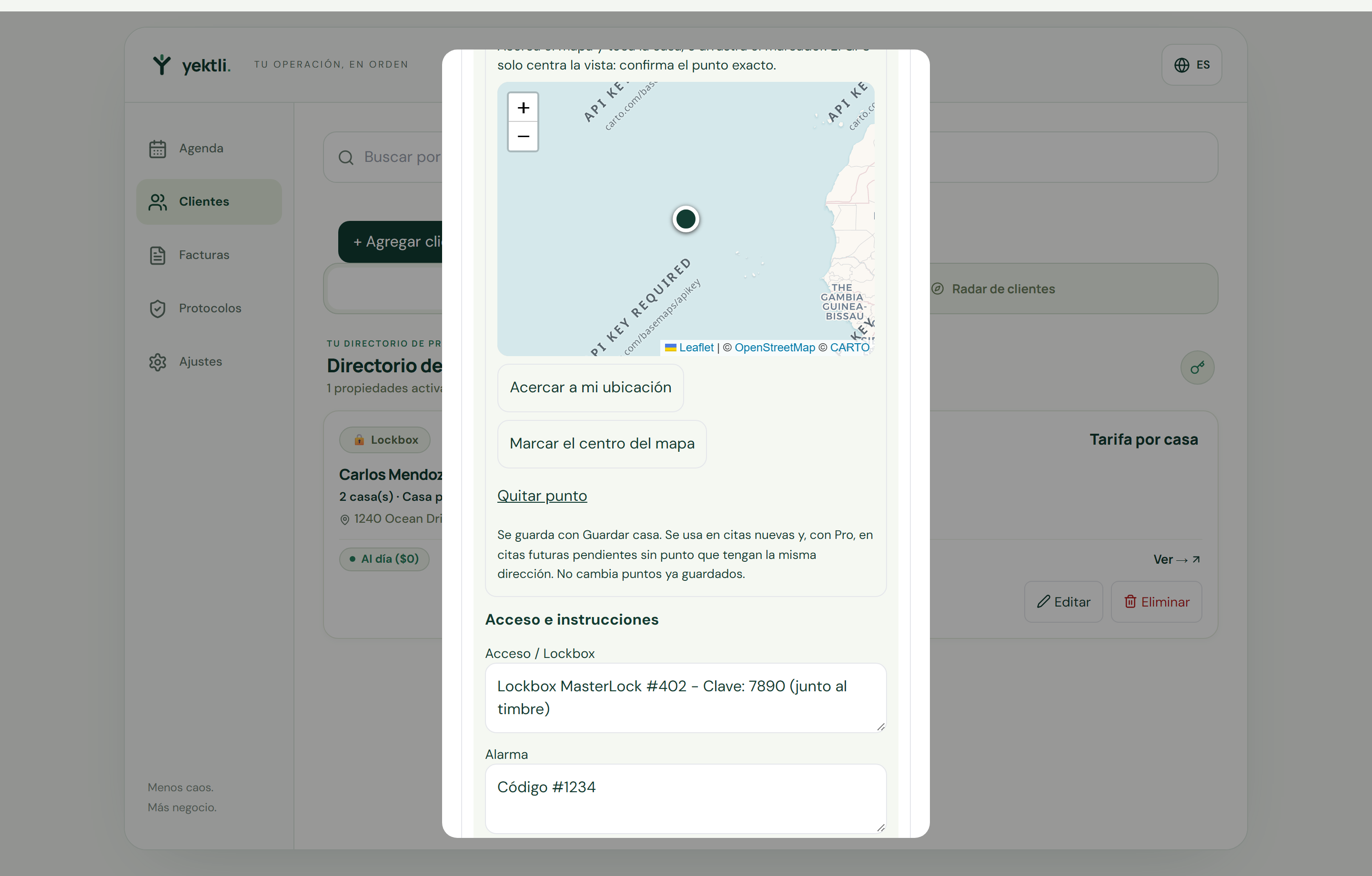 Usar el GPS y guardar la ubicación — Yektli
